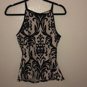 Black and white haulter top